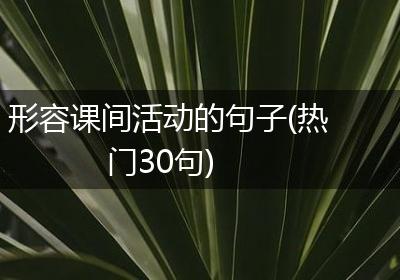 形容课间活动的句子(热门30句)