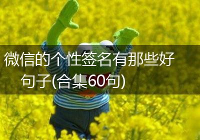 微信的个性签名有那些好句子(合集60句)
