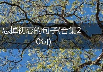 忘掉初恋的句子(合集20句)
