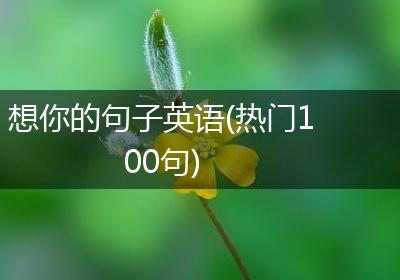 想你的句子英语(热门100句)