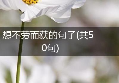 想不劳而获的句子(共50句)