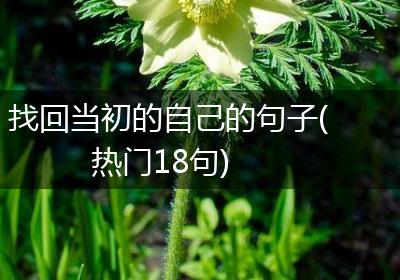 找回当初的自己的句子(热门18句)