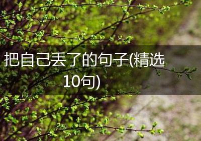 把自己丢了的句子(精选10句)