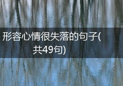 形容心情很失落的句子(共49句)