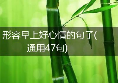 形容早上好心情的句子(通用47句)
