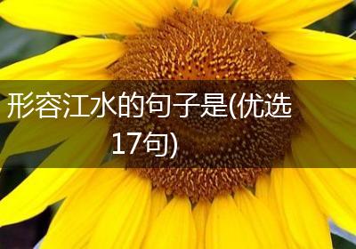 形容江水的句子是(优选17句)
