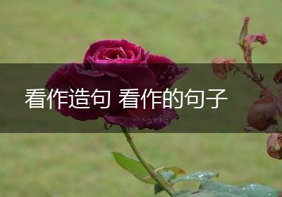 看作造句 看作的句子