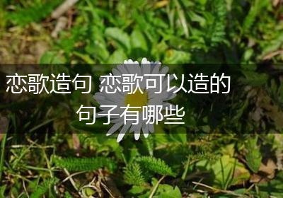 恋歌造句 恋歌可以造的句子有哪些