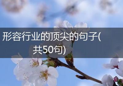 形容行业的顶尖的句子(共50句)