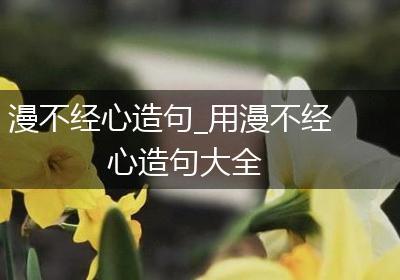 漫不经心造句_用漫不经心造句大全