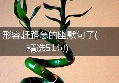 形容赶路急的幽默句子(精选51句)