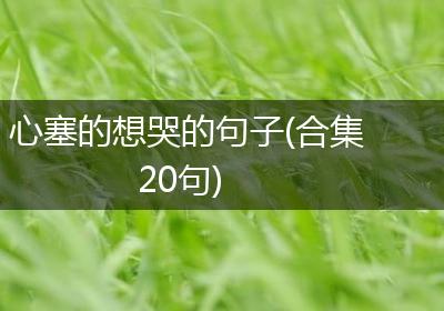 心塞的想哭的句子(合集20句)