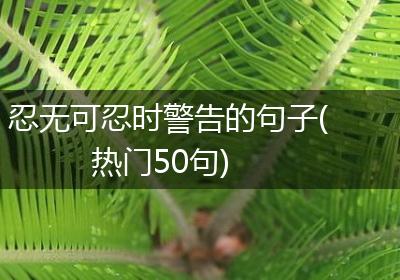 忍无可忍时警告的句子(热门50句)