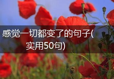 感觉一切都变了的句子(实用50句)