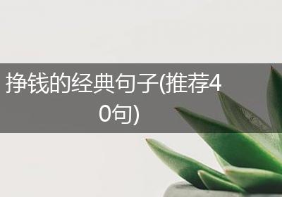 挣钱的经典句子(推荐40句)