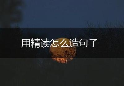 用精读怎么造句子