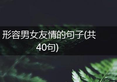 形容男女友情的句子(共40句)