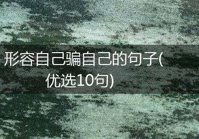 形容自己骗自己的句子(优选10句)