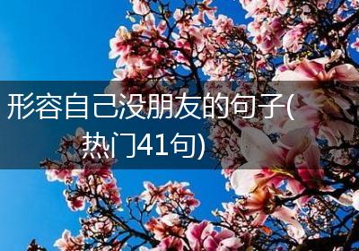 形容自己没朋友的句子(热门41句)