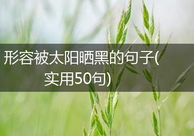 形容被太阳晒黑的句子(实用50句)