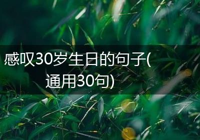 感叹30岁生日的句子(通用30句)