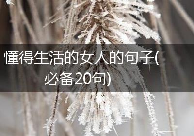 懂得生活的女人的句子(必备20句)