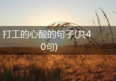 打工的心酸的句子(共40句)