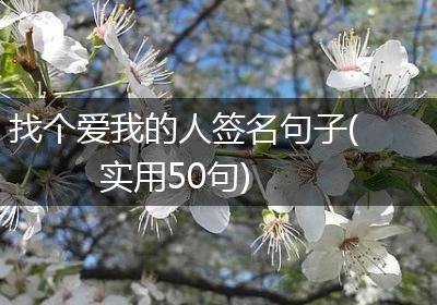 找个爱我的人签名句子(实用50句)