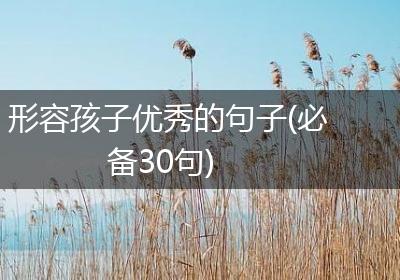 形容孩子优秀的句子(必备30句)