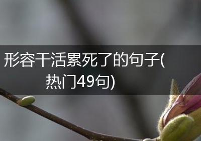 形容干活累死了的句子(热门49句)