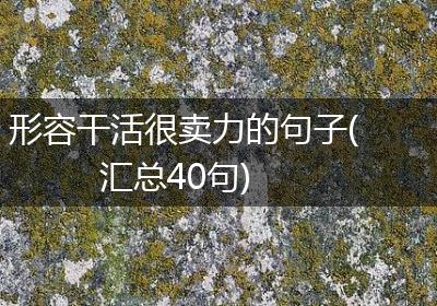 形容干活很卖力的句子(汇总40句)