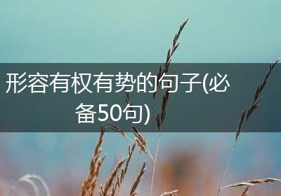 形容有权有势的句子(必备50句)