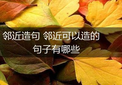 邻近造句 邻近可以造的句子有哪些