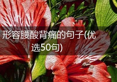 形容腰酸背痛的句子(优选50句)