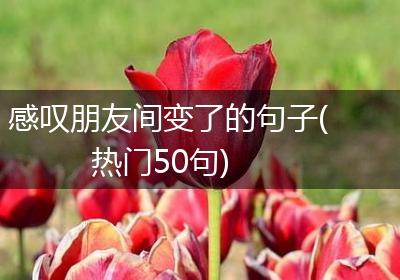感叹朋友间变了的句子(热门50句)