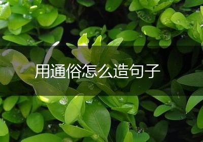 用通俗怎么造句子