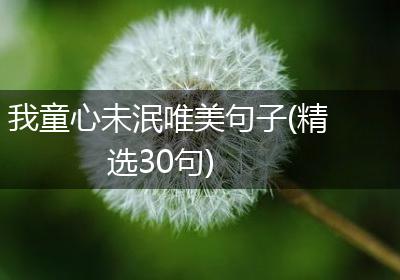 我童心未泯唯美句子(精选30句)