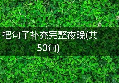 把句子补充完整夜晚(共50句)