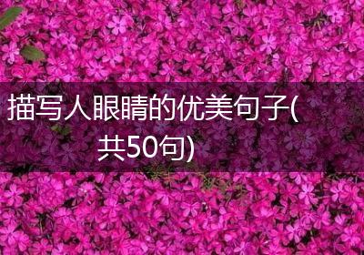 描写人眼睛的优美句子(共50句)
