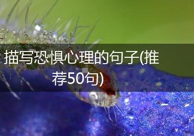 描写恐惧心理的句子(推荐50句)
