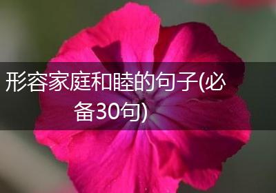 形容家庭和睦的句子(必备30句)