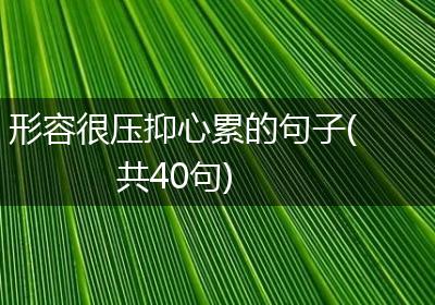 形容很压抑心累的句子(共40句)
