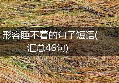 形容睡不着的句子短语(汇总46句)