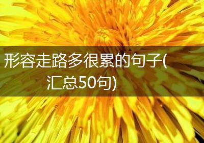 形容走路多很累的句子(汇总50句)