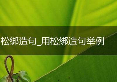 松绑造句_用松绑造句举例