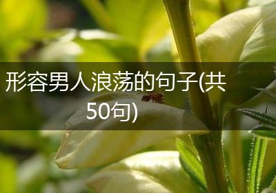 形容男人浪荡的句子(共50句)