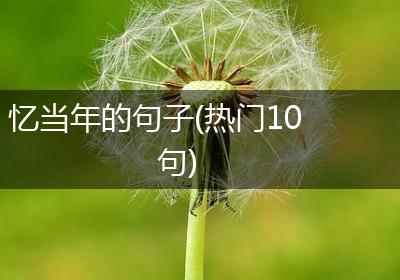 忆当年的句子(热门10句)