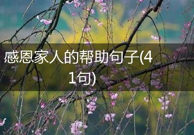 感恩家人的帮助句子(41句)