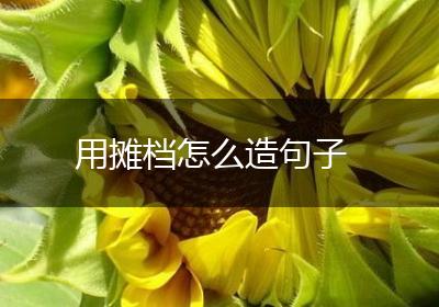 用摊档怎么造句子