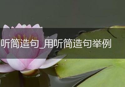 听筒造句_用听筒造句举例
